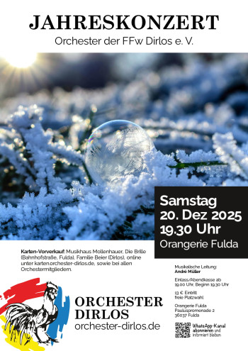 Plakat Jahreskonzert Orchester Dirlos 2025